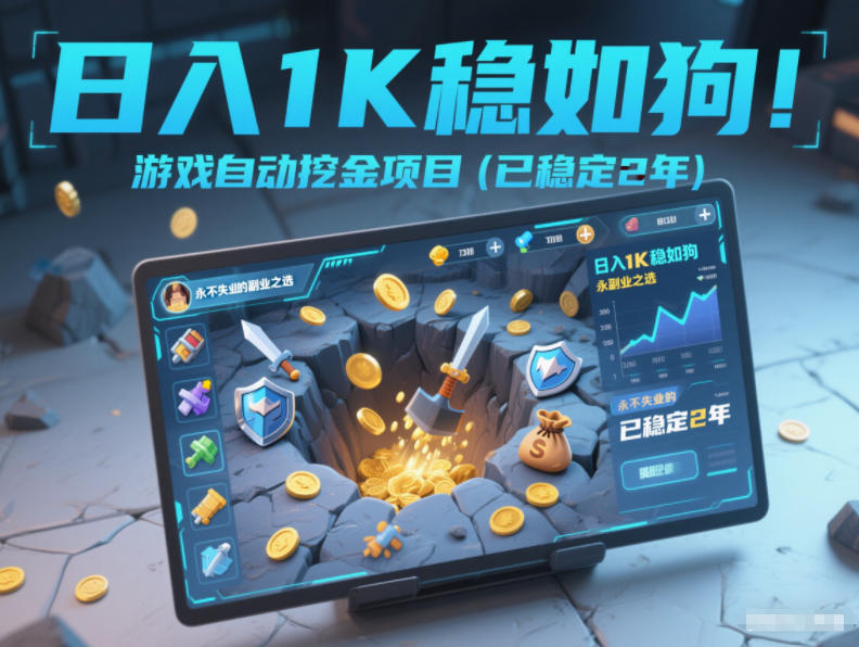 日入1K稳如狗！游戏自动挖金项目(已稳定2年)，永不失业的副业之选【揭秘】青祥项目库-闲云创业网-老谢轻创网-中创网-福缘网-冒泡网-资源之家-魔方项目库青祥项目库