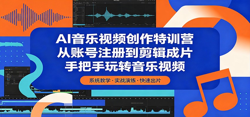 AI音乐视频创作特训营：从账号注册到剪辑成片，手把手玩转音乐视频青祥项目库-闲云创业网-老谢轻创网-中创网-福缘网-冒泡网-资源之家-魔方项目库青祥项目库