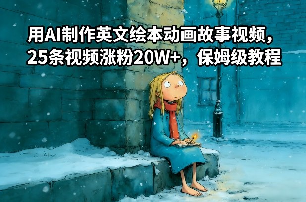 用AI制作英文绘本动画故事视频，25条视频涨粉20W+，保姆级教程青祥项目库-闲云创业网-老谢轻创网-中创网-福缘网-冒泡网-资源之家-魔方项目库青祥项目库