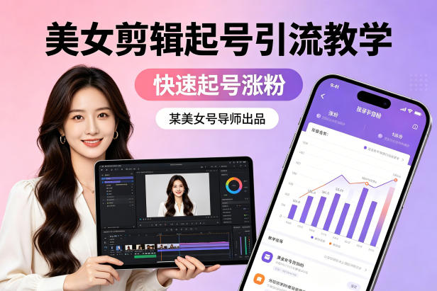 某美女号导师出品：美女剪辑起号引流教学，快速起号涨粉青祥项目库-闲云创业网-老谢轻创网-中创网-福缘网-冒泡网-资源之家-魔方项目库青祥项目库