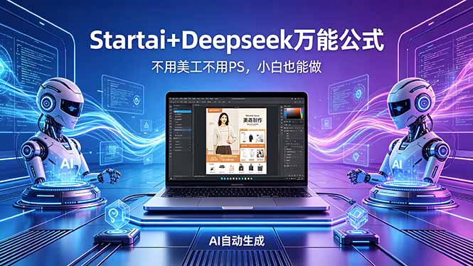 AI自动做电商详情页：Startai+Deepseek万能公式，不用美工不用PS，小白也能做青祥项目库-闲云创业网-老谢轻创网-中创网-福缘网-冒泡网-资源之家-魔方项目库青祥项目库